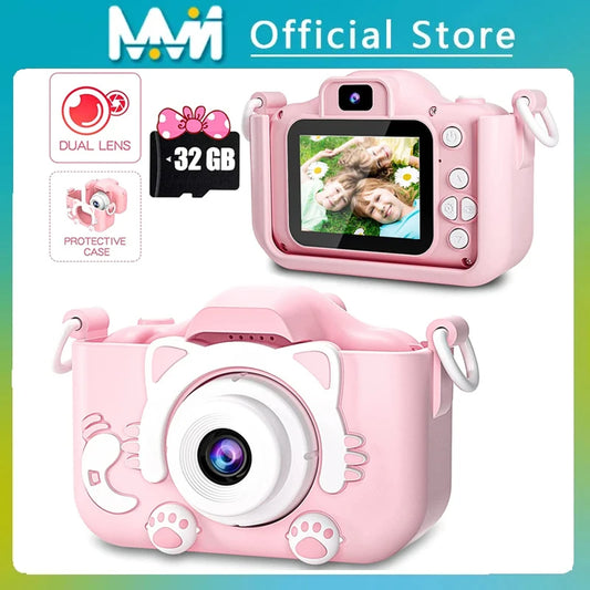 Kids Digital Video Camera, Super Cute, HD 1080P, 2.0 Inch, with Silicone Cases, Christmas Toys