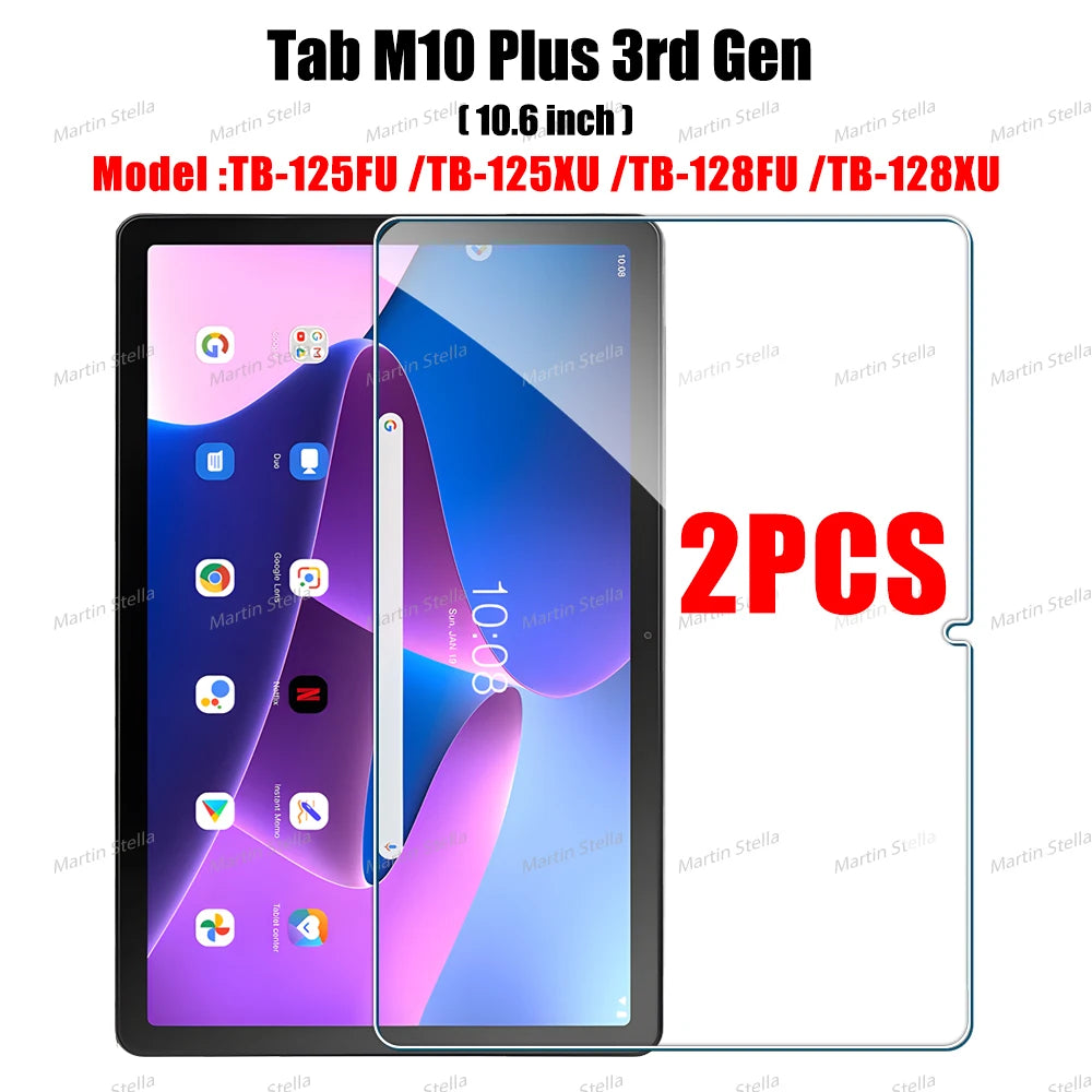 Protecteur d'écran en verre trempé pour tablette 10-11 pouces — 2 pièces, compatible Tab M10 Plus, M11, P11 Pro