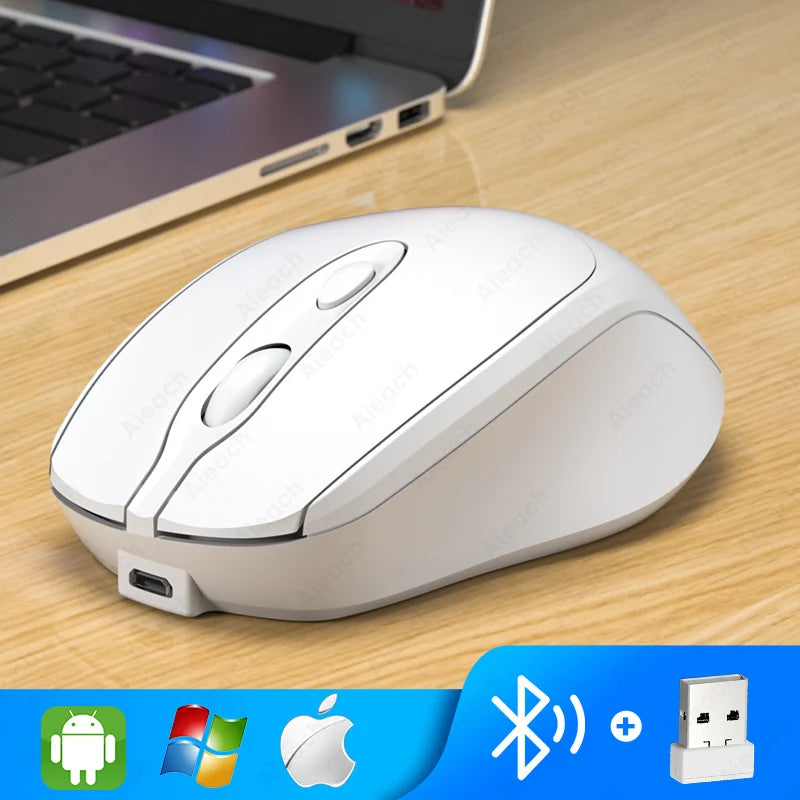 Souris Bluetooth sans fil Portable compacte ergonomique 2.4G USB silencieuse 1600DPI 500mAh Rechargeable pour PC tablette ordinateur Portable MacBook