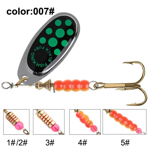 NGB métal leurre de pêche Spinner appâts 1 pièces 3.9g 4.6g 7.4g 10.8g 15g cuillère rotative leurres Spinners avec triples crochets brochet appâts