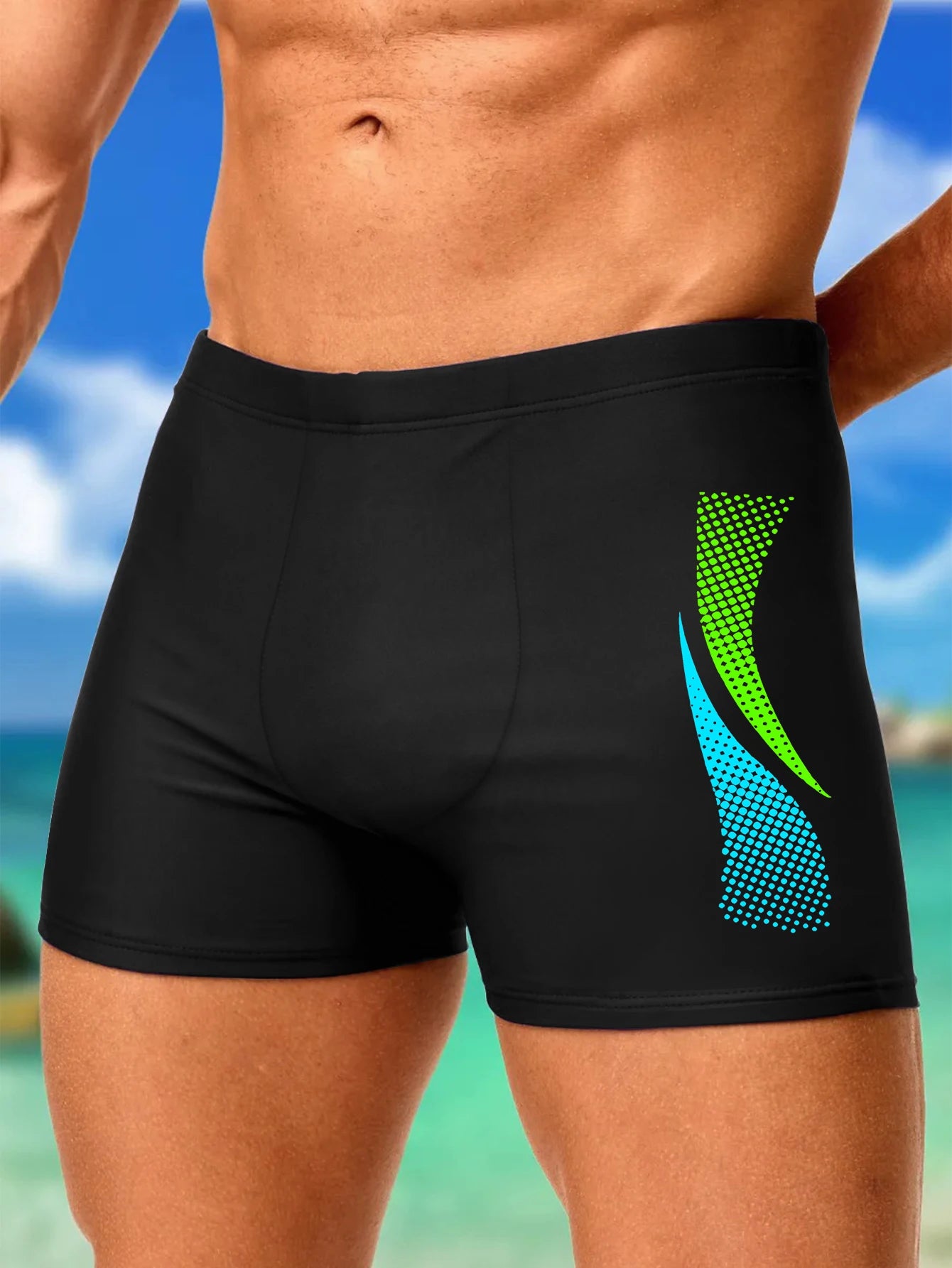 Maillot de bain avec imprimés de mode pour hommes, Boxer de plage à séchage rapide avec cordon de serrage, caleçon de maillot de bain pour garçon