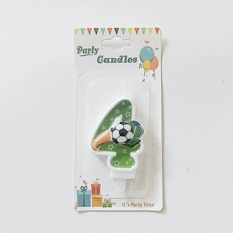Bougies Gâteau Anniversaire Ballon Football Chiffres 0–9 — Décoration Fête Thème Sport