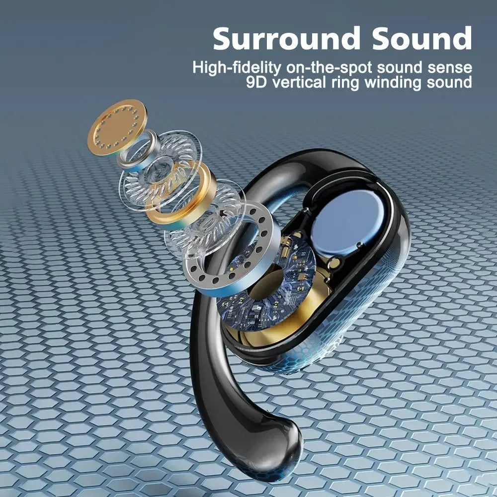 X91 OWS Auriculares de gancho Bluetooth 5.3 Baja latencia Juego Deportes Auriculares HiFi Estéreo Reducción de ruido Auriculares