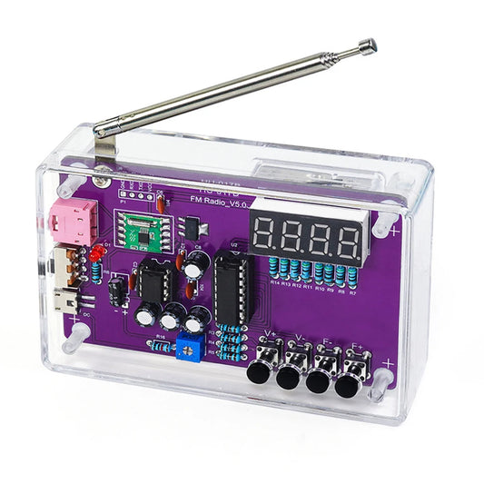 Kit électronique radio FM réglable avec affichage numérique, soudure de pratique de projet, mort, bricolage, 87-108MHz, RDA5807S