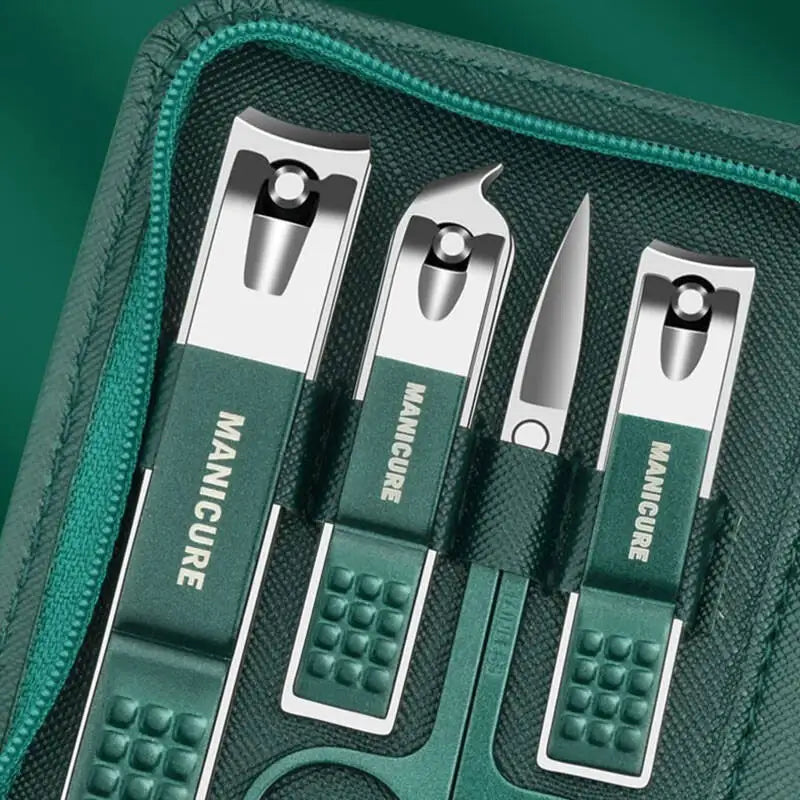 Manicure Set with Leather Case, Professional Pedicure and Facial Care Tools Kits, Stainless Steel Nail Clipper Sets, Gift, 6-9 Pieces