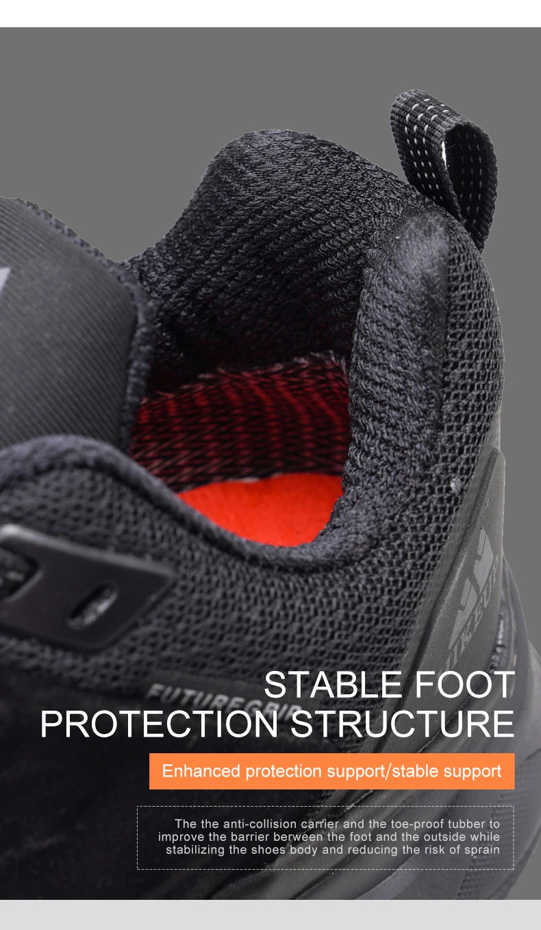 HIKEUP chaussures de randonnée pour hommes Sports de plein air Camping chasse marche chaussure daim cuir véritable respirant Sneaker antidérapant