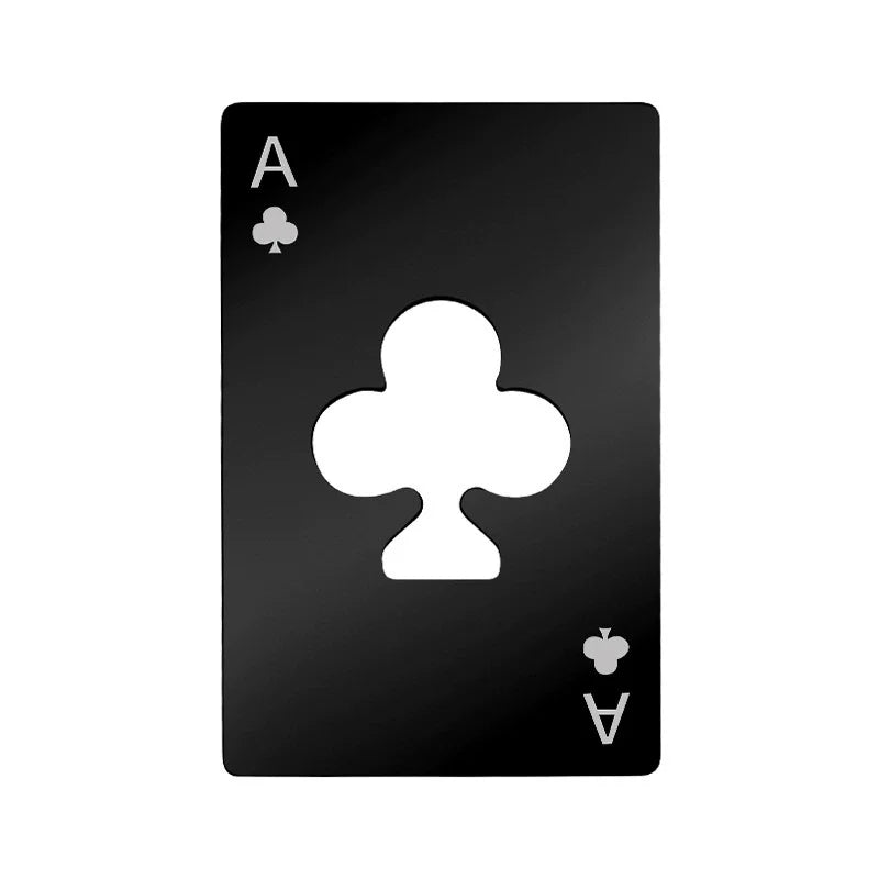 Palas de acero inoxidable, botellero, abridor de botellas, cartas de juego, abridor de botellas, tarjeta de crédito, abridor de cerveza.
