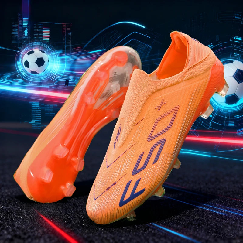 Chaussures de Football Homme Crampons TPR Cuir Verni — Terrain Gazon & Futsal EU 31–48