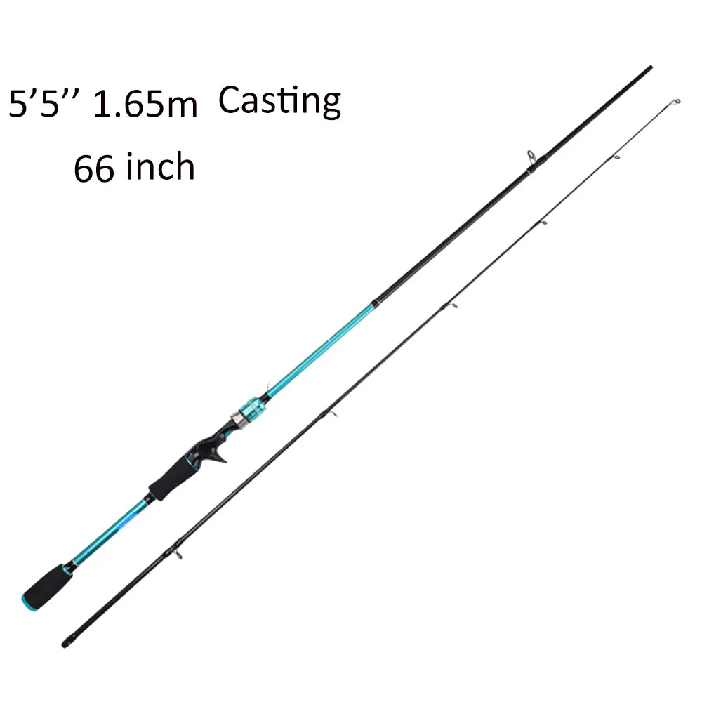 1.65m 1.8m 2.1m 2.4m haute teneur en carbone moulé moyen lourd M MH DOUBLE pointe basse coup mer eau douce tige de pêche