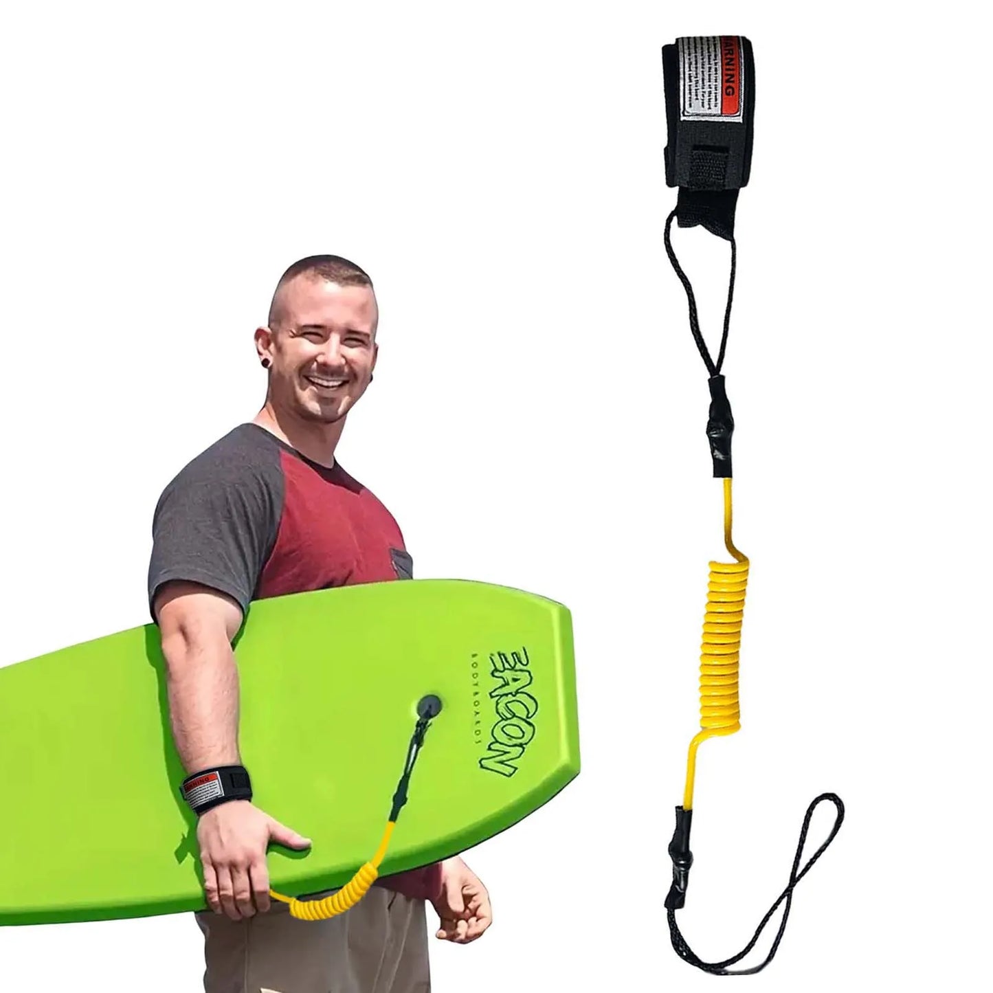1 pieza nueva y caliente, correa de surf de seguridad con cordón para la mano y correa de tobillo simple, correa en espiral adecuada para olas pequeñas y medianas