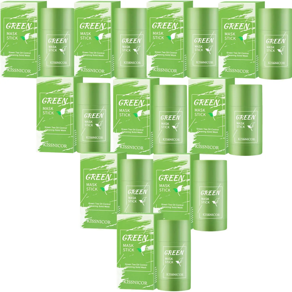 Facial cleansing mask, green tea cleansing stick, shrinks pores, deep blackhead remover, hydrating mask, skin care
