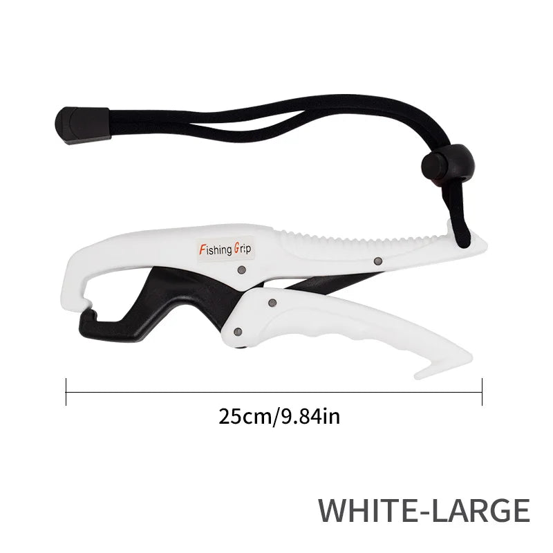 Pince à poisson ShareShark en plastique ABS blanc avec corde réglable, pince à lèvres flottante, outils de pêche