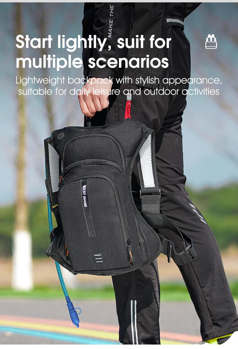 WEST BIKING 10L sac à dos de cyclisme ultraléger sangle ergonomique sac de vélo de route vtt avec sac à eau sac d'escalade de randonnée en plein air