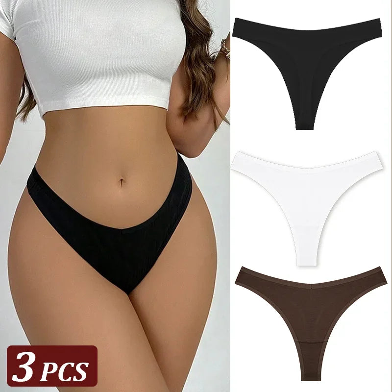 String Sans Couture Coton Femme — Lot de 3 Pièces Confort Quotidien