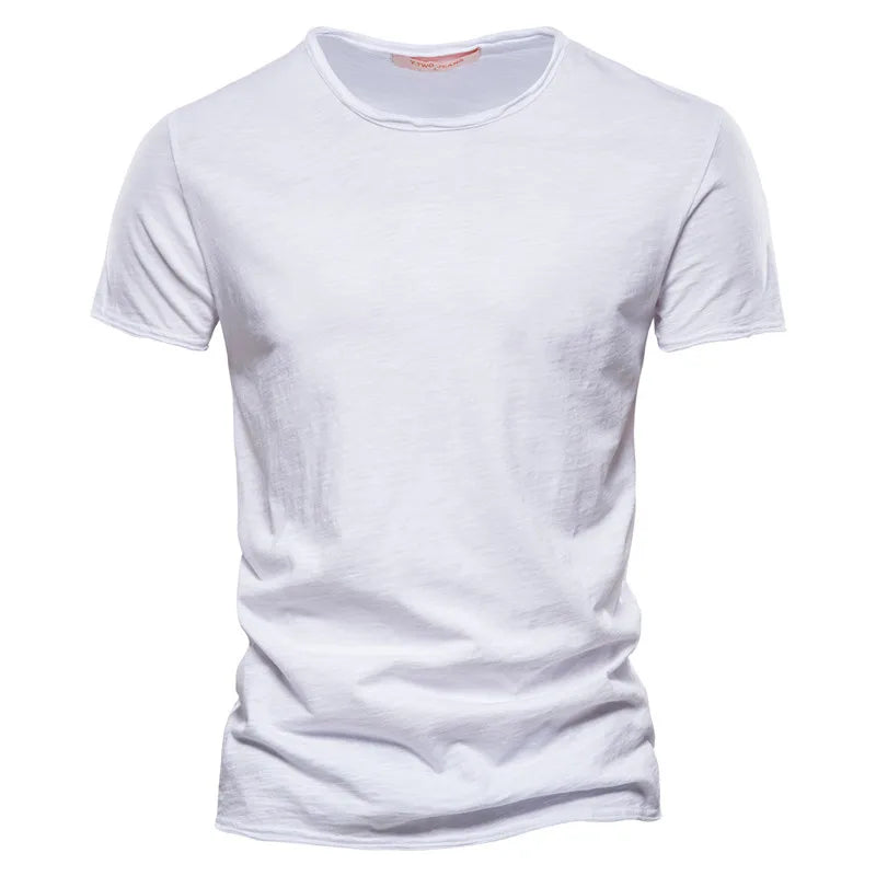 T-Shirt 100% Coton Homme Décontracté — Doux Fitness Été Col Rond