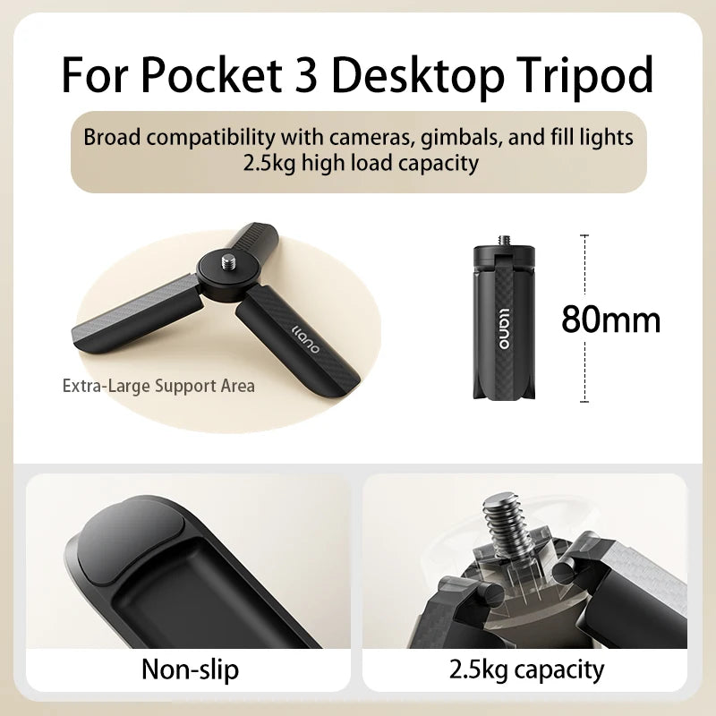 Mini Trépied de Bureau Léger — DJI Osmo Pocket 3 & Caméras Compactes