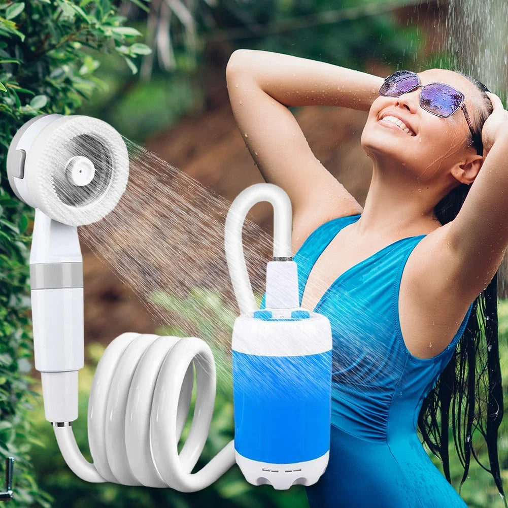 Pompe de douche de Camping Portable avec affichage numérique, 4000mAh, pompe de douche électrique Rechargeable améliorée, dortoir de plage de Camping