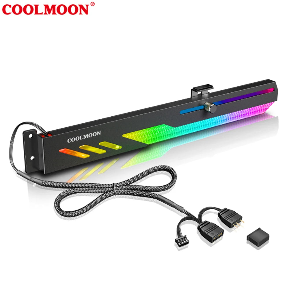 Support de carte vidéo GT8 personnalisé, 5V, 3 broches, ARGB, GPU, VGA, boîtier PC de bureau, accessoires de bricolage