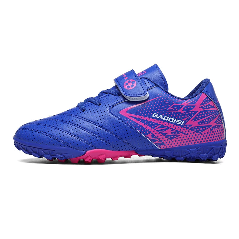 Sxfdneay Chaussures de Football Futsal Enfant Garçon — Cuir Verni, Semelle TPR, Intérieur
