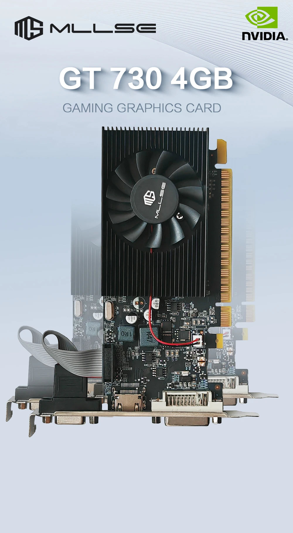 MLLSE GT730 4GB GT740 4GB carte graphique GDDR3 128Bit DVI VGA PCI-E 3.0 Geforce GPU Gt 730 carte vidéo De jeu Placa De vidéo