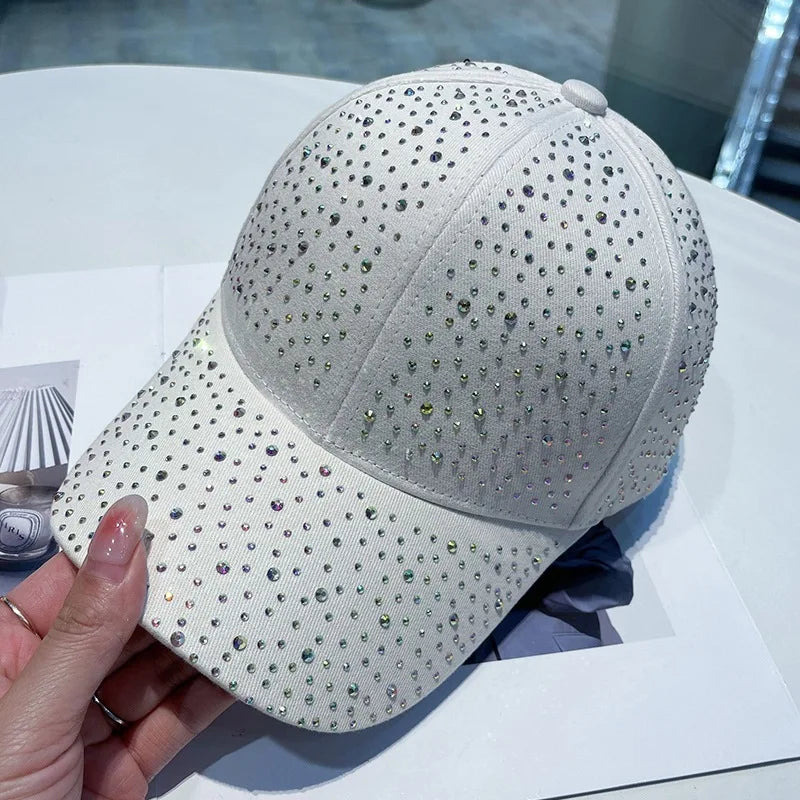 Men and Women Rhinestone Baseball Cap, Cotton, Diamonds, Hip Hop Snapback, Outdoor Visor, Sun Hats