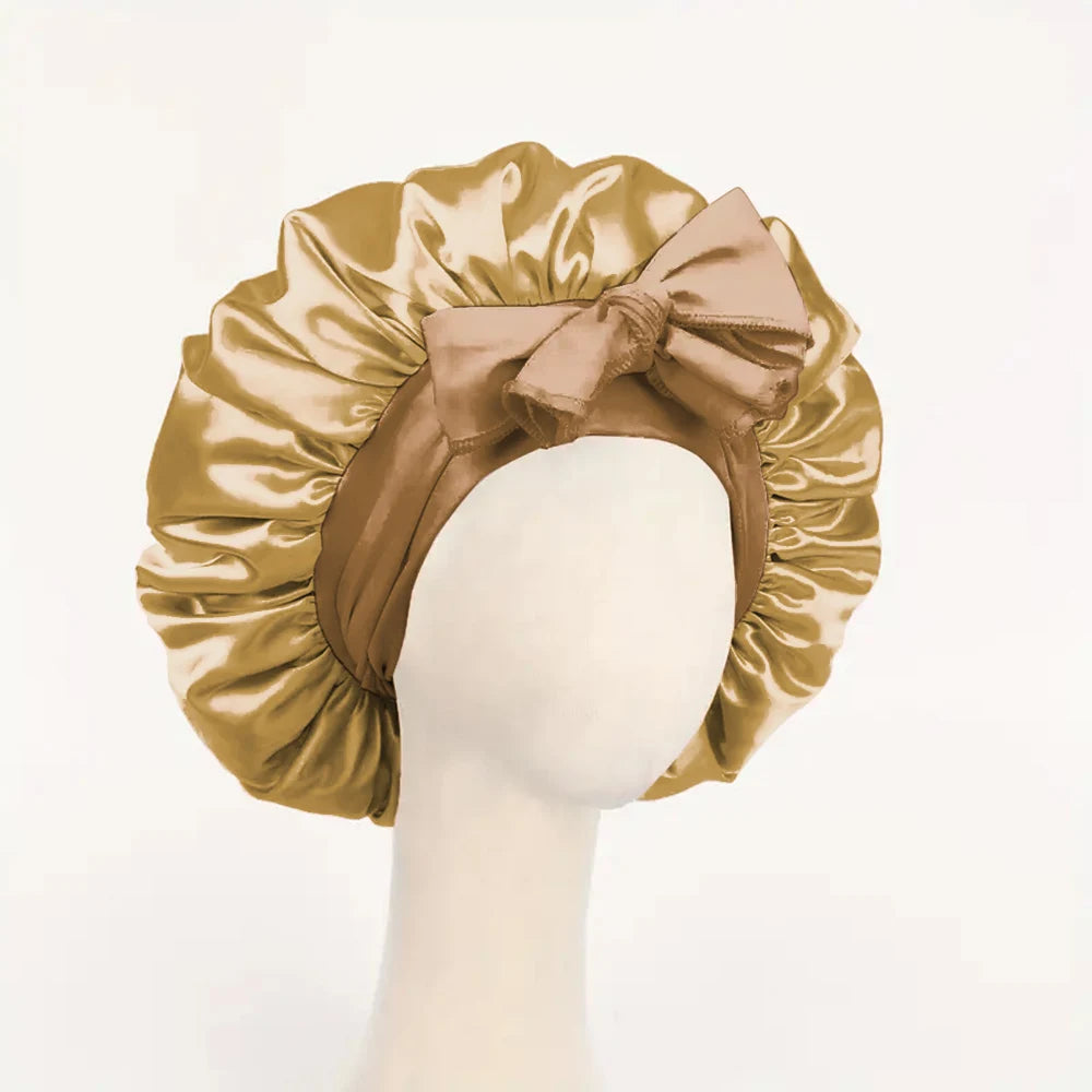 Adjustable Satin Bonnet for Men and Women, Sleeping Cap, Hair, Heavy Band