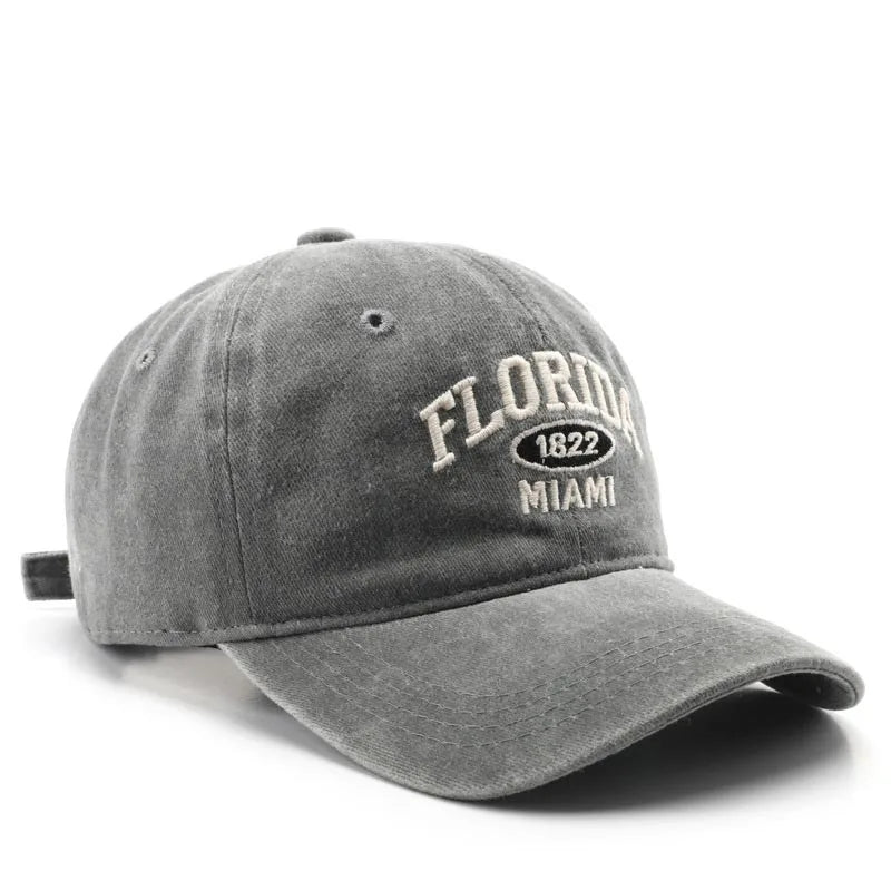 Men Women Embroidered Letter Baseball Cap Vintage Fashion Solid Adjustable Outdoor Sports Snapback Hat Distressed Gorras
