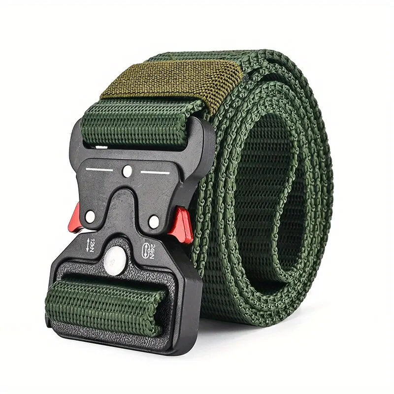Cinturones tácticos multiusos para hombre, duraderos, diseño ajustable, para entusiastas de los deportes al aire libre, combina con jeans, para hombres y mujeres, 1 pieza/2 piezas