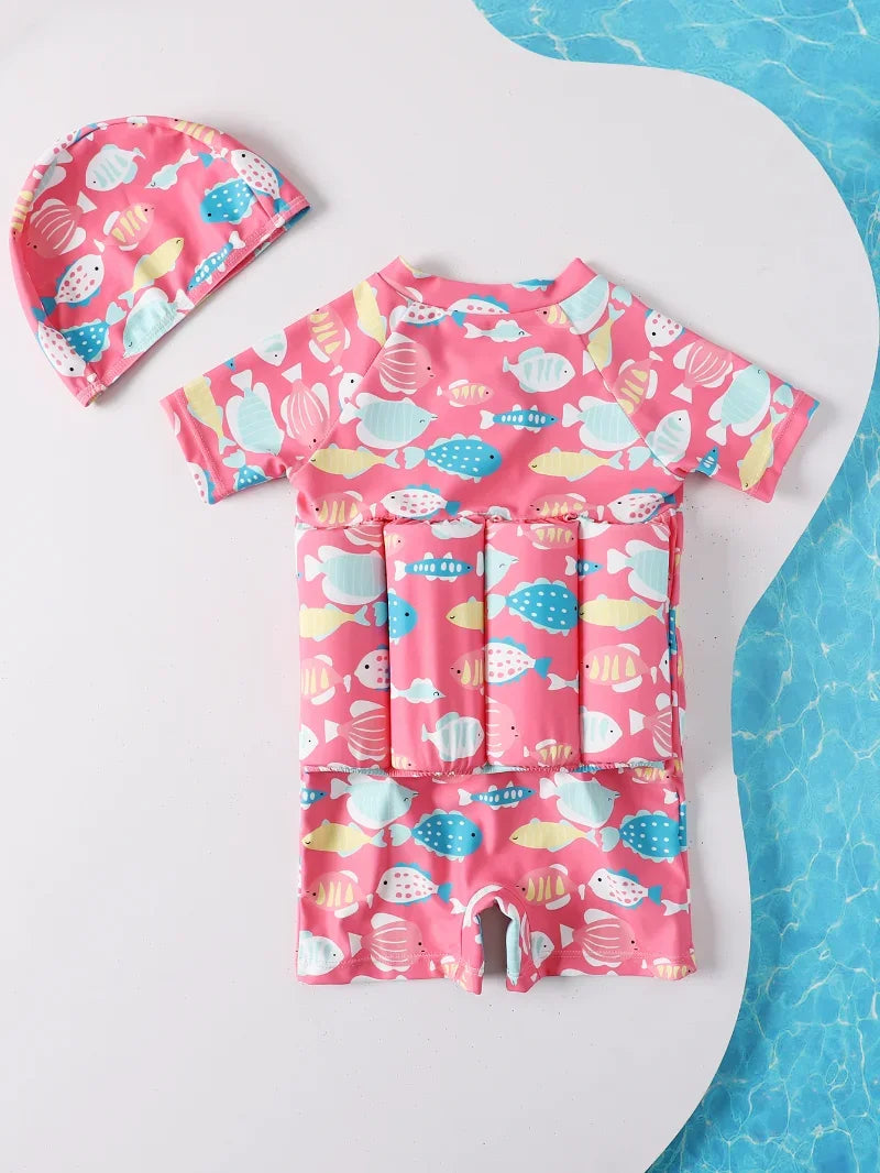 Maillot de Bain Flottabilité Enfant — Dessin Animé, Une Pièce, Protection Anti-Éruption, Garçon & Fille