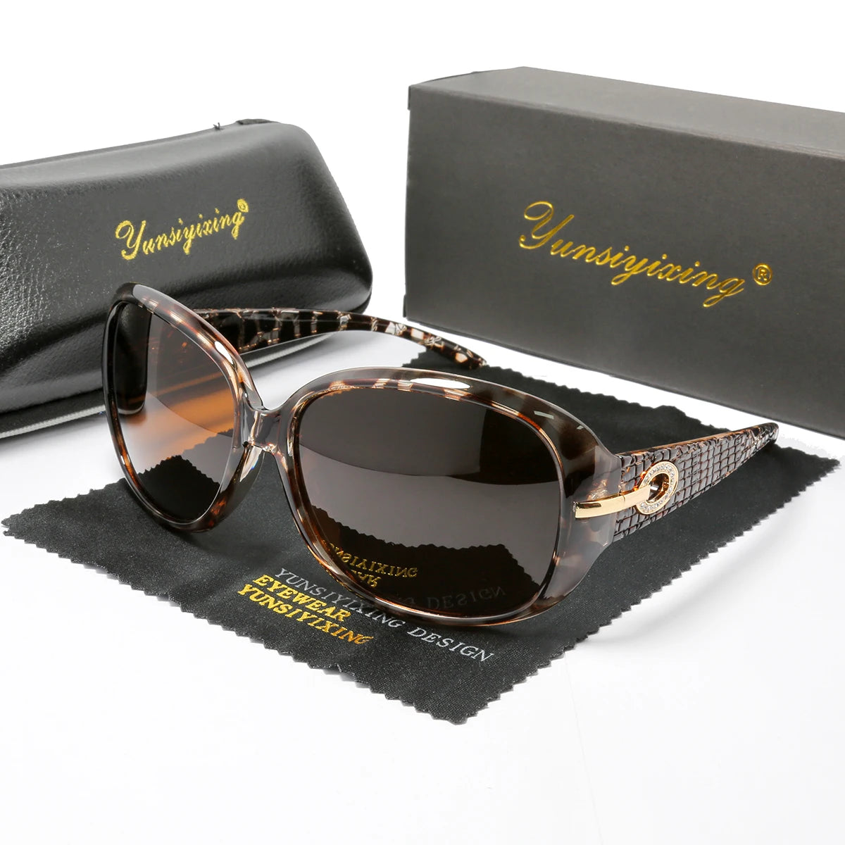 Lunettes de soleil polarisées pour femme — design mode classique, grand cadre, vintage