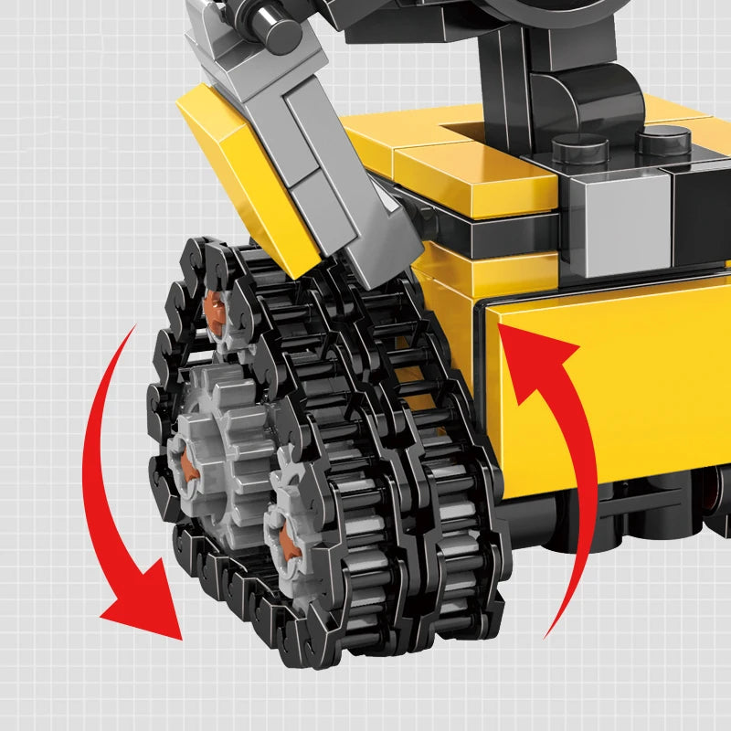 Mini Robot espacial MOC, ladrillos de construcción, juguetes, modelo de robot sobre orugas, película clásica, bloques de ciencia ficción, muñecos, regalos para niños y adultos, 217 piezas