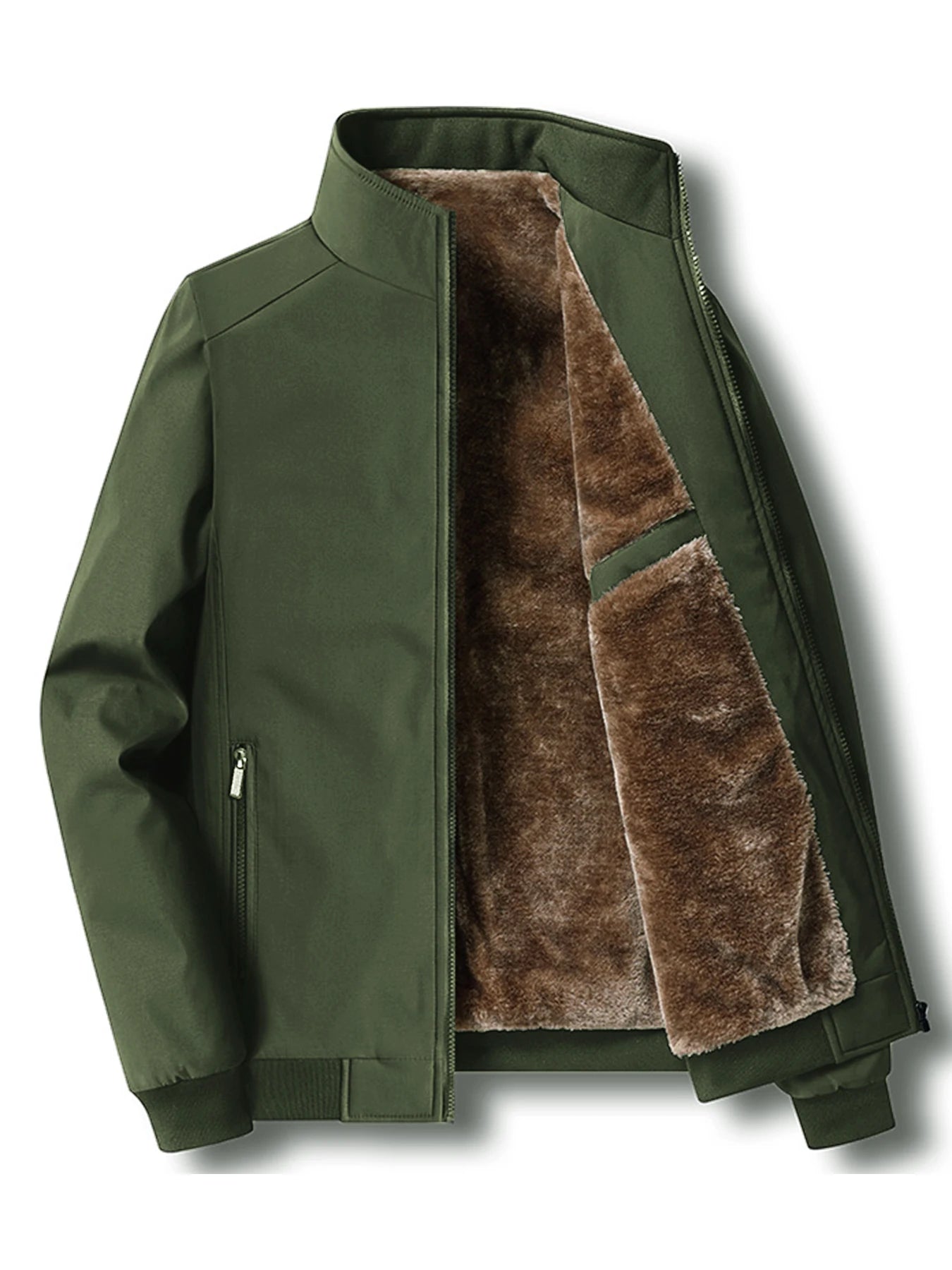 Veste en velours pour hommes, col montant, rembourrée en coton, épaisse, chaude, décontractée, nouvelle collection automne et hiver