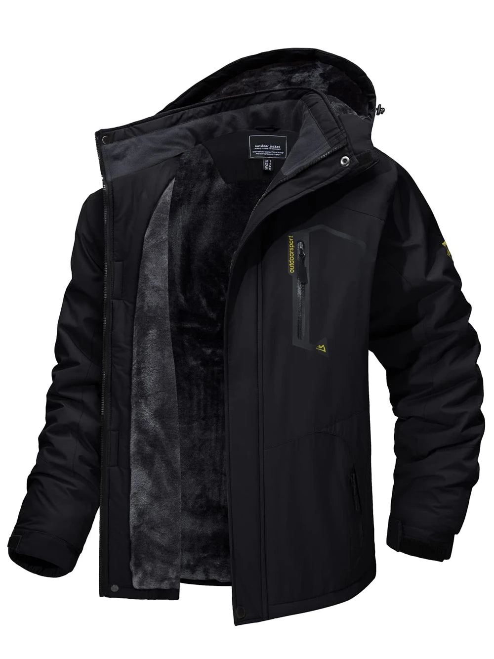 Veste Montagne Polaire Homme — Randonnée Capuche Amovible Ski Snowboard Parka