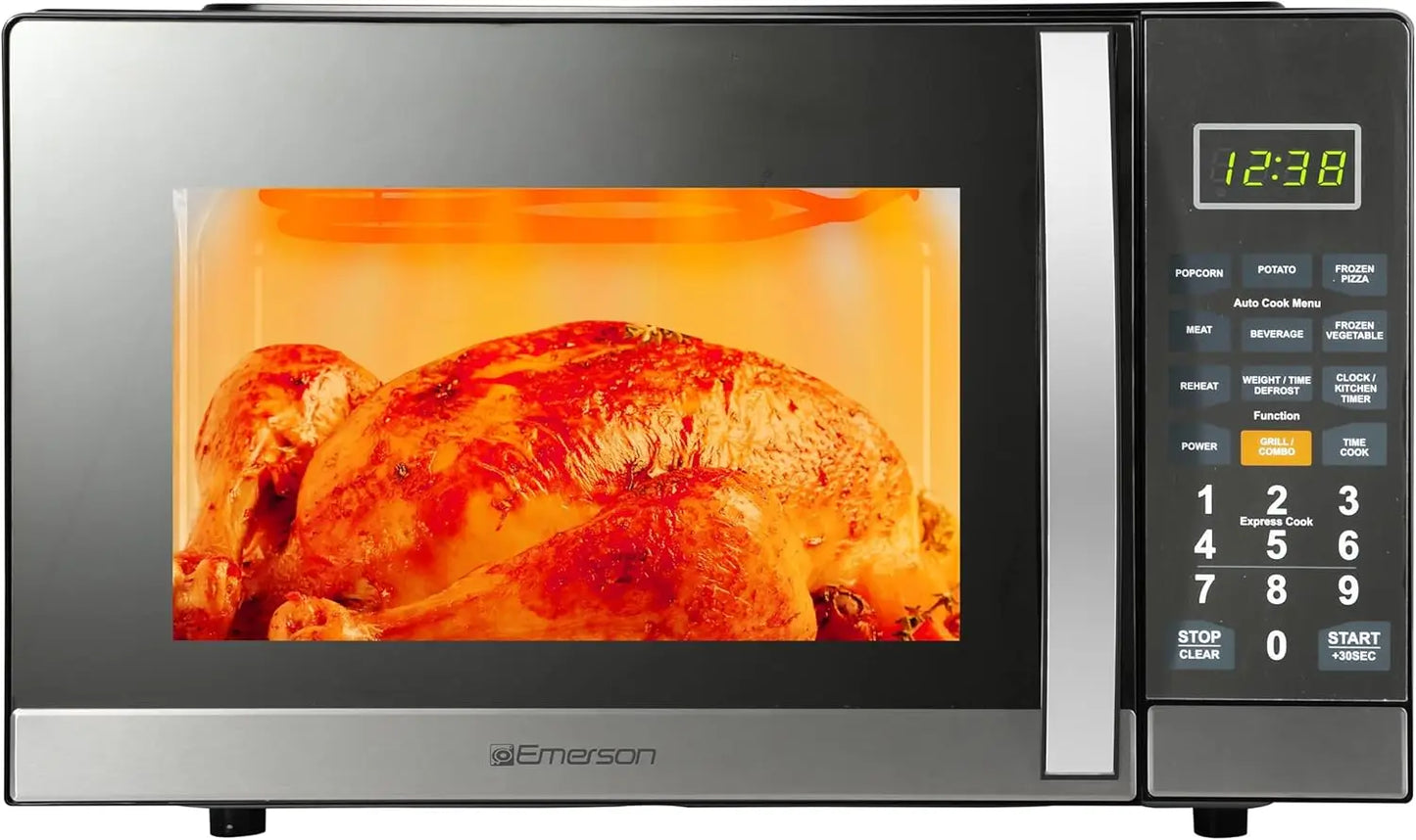Four à micro-ondes 1,1 pi³ avec fonction grill intégrée — 1100W, acier inoxydable, affichage LED, 11 niveaux de puissance