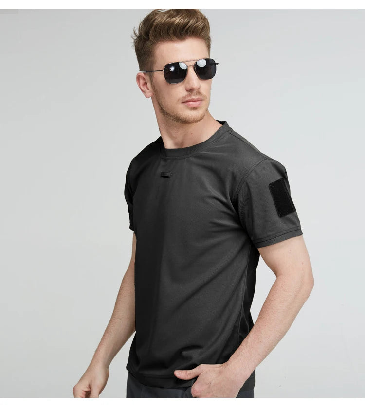 T-Shirt d'été à col rond pour hommes, séchage rapide, respirant, tactique, Camping, Trekking, randonnée, escalade, Sport à séchage rapide