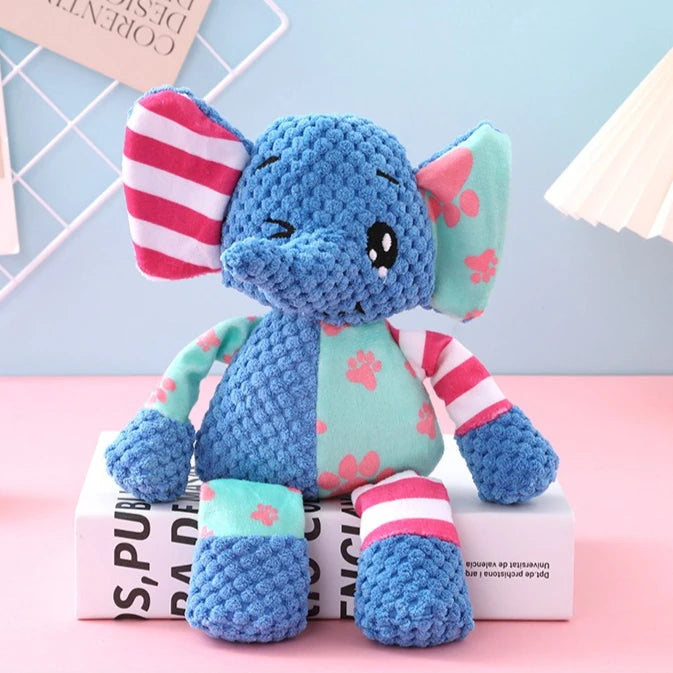 Jouet en peluche pour chien, mignon renard, éléphant, résistant aux morsures, interactif, grinçant, jouet à mâcher, nettoyage des dents de chien, poupée sonore, jouet à mâcher