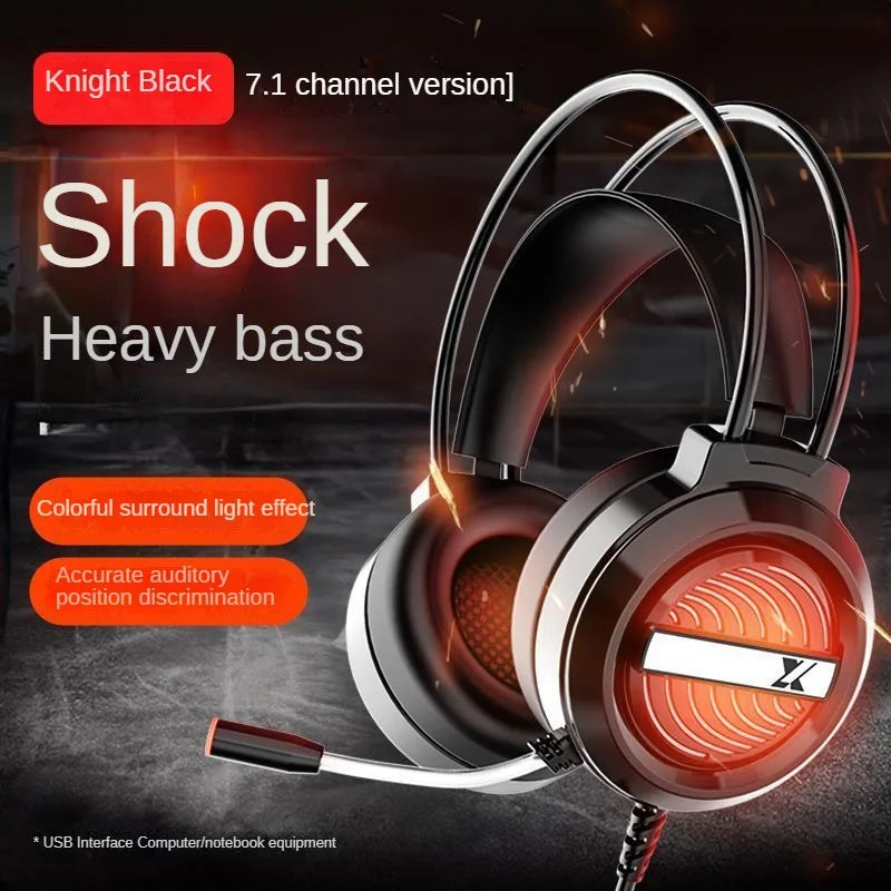 Auriculares estéreo para juegos con micrófono, auriculares de actualización X9, luz LED, auriculares con cancelación de ruido, adecuados para PS4, PC, Xbox One, PS5