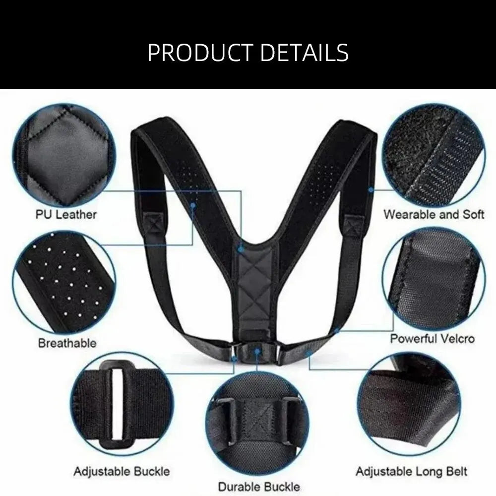 Ceinture Correcteur de Posture Dos Unisexe — Prévention Voussure, Maintien Assis, Respirant