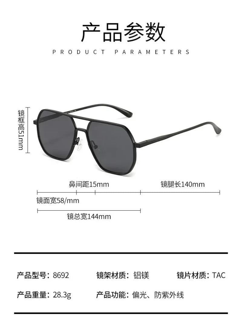 Men's Gradient Sunglasses, Large Frame, Pilot, Designer, Anti-ZE, Zones Me UV400