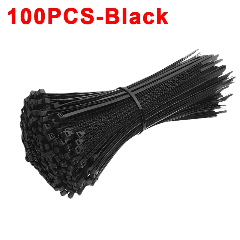 Bridas de nailon ajustables autoblocantes, hebilla de fijación, bridas de metal de plástico reutilizables para oficina y hogar
