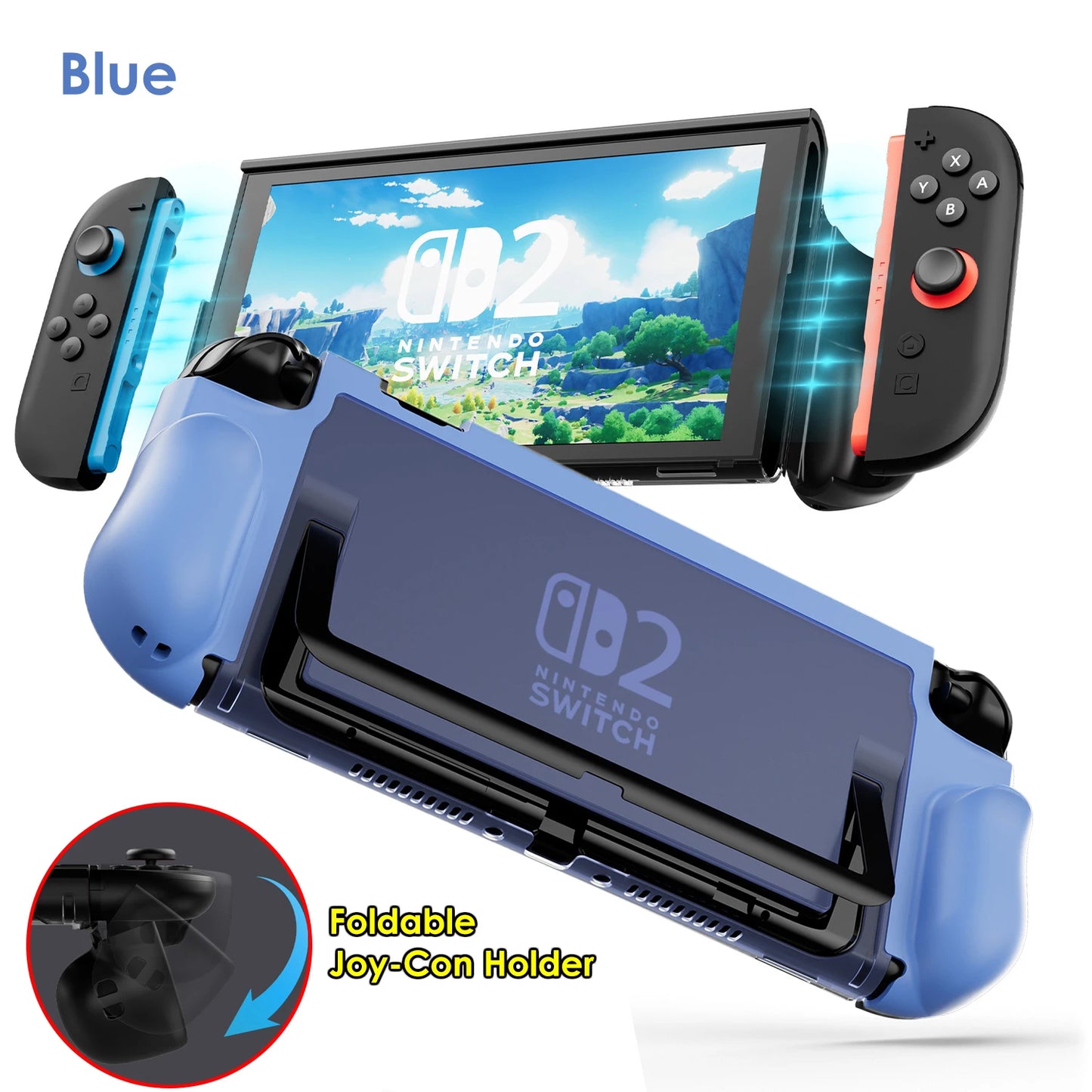 Protective Case for Switch 2 (2025), NS 2, TPU Protective Cover, Anti-Scratch, Shock Absorption, Ergonomic Grip Design for NS2