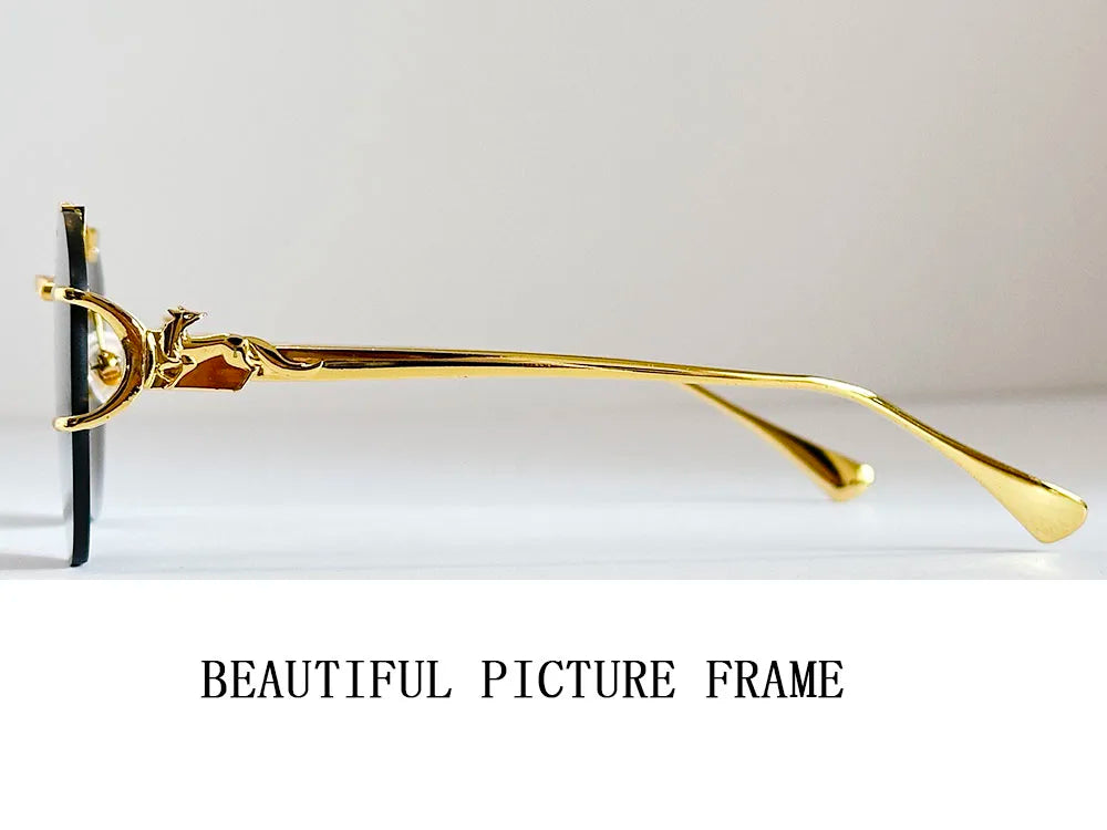 Lunettes de soleil femmes sans monture ovale — mode, vintage, 2025