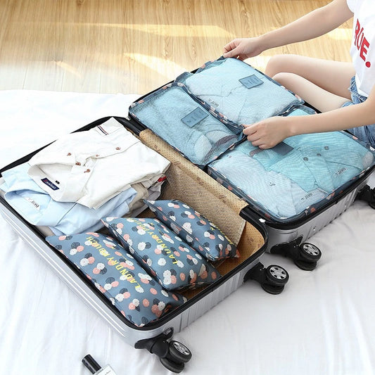 6-Piece Travel Organizer Set, Portable Luggage Organizer for Clothes, Shoes, and Cosmetics, Travel Storage Bag