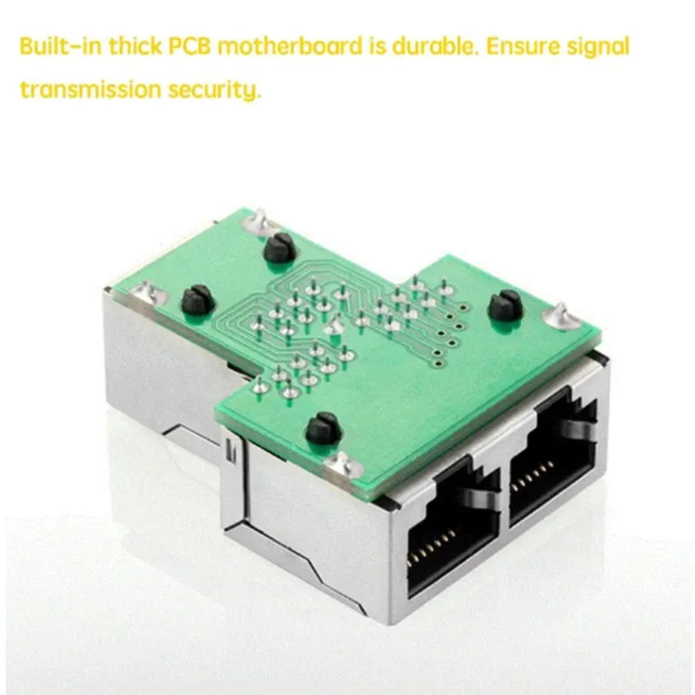 Adaptador de uno a dos para divisor de cable Ethernet Rj45 8P8C, versión de PC, acceso simultáneo a Internet, IPTV, alta velocidad, conexión de tres vías