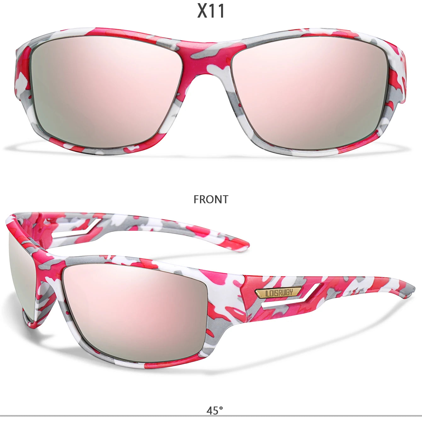 Lunettes de pêche polarisées camouflage — conduite, sports de plein air, cyclisme, course, UV400