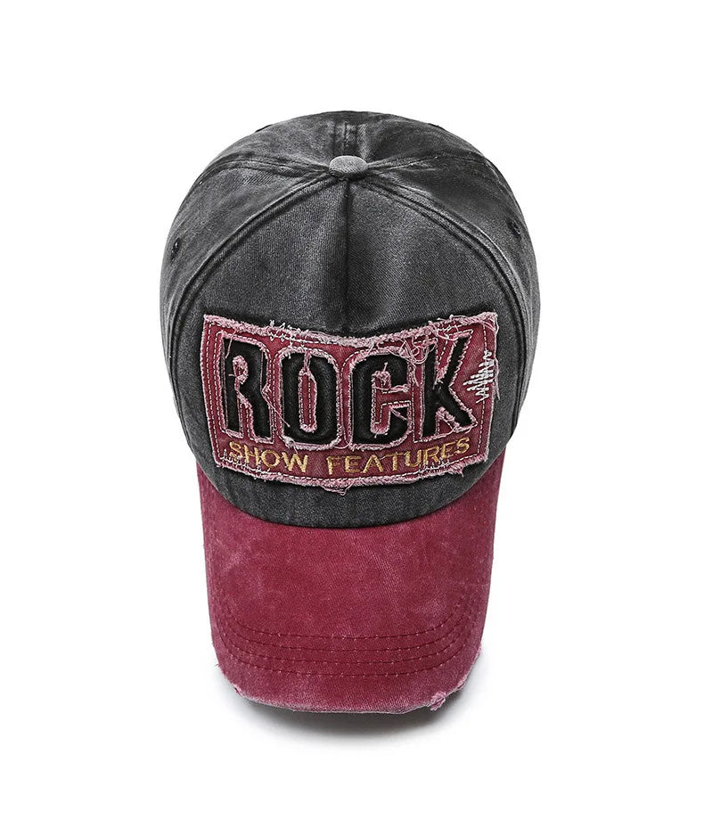 Casquette en denim shabby avec lettres lavées — hommes, femmes, chapeau de soleil, version coréenne, mode printemps/automne
