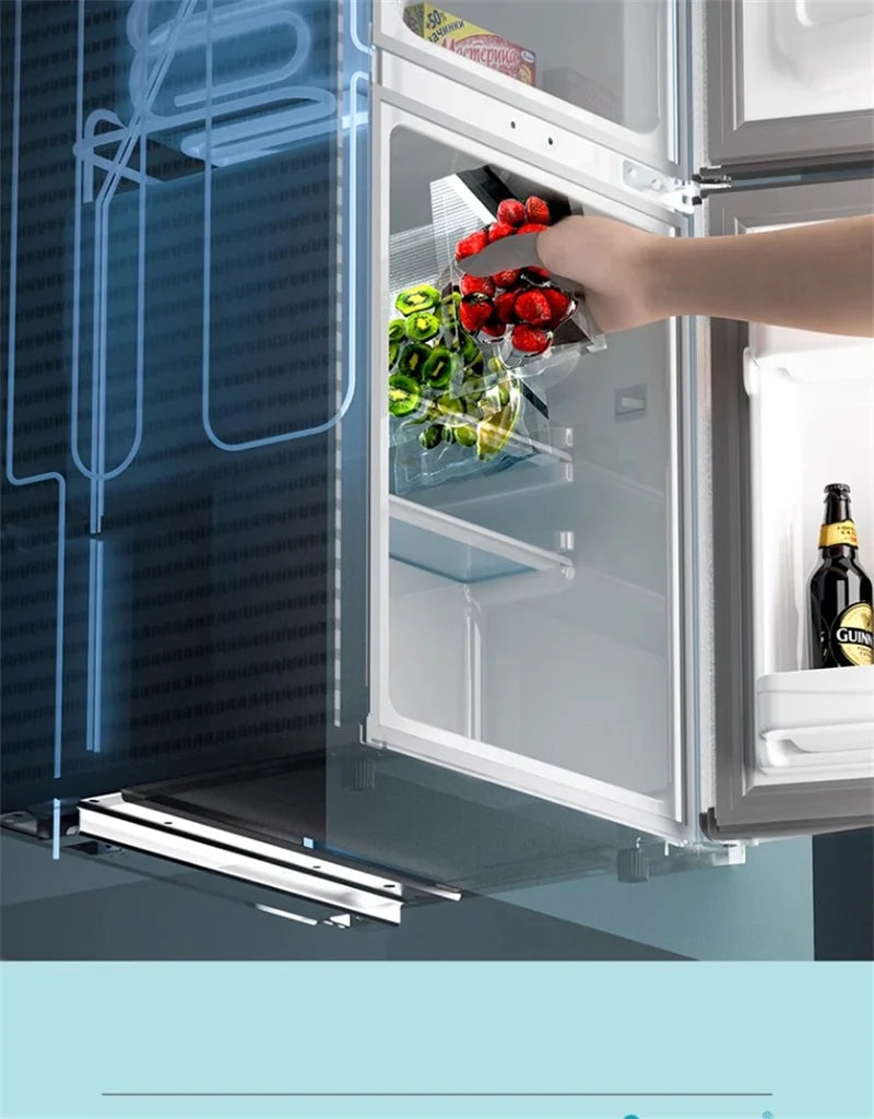 Réfrigérateur à Double porte pour salle de location, petit réfrigérateur domestique avec congélateurs profonds, réfrigérateur à économie d'énergie de premier niveau