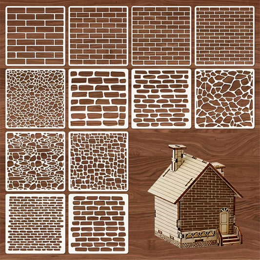 Pochoirs en Plastique Réutilisables — Lot de 12 Pièces DIY Peinture & Déco
