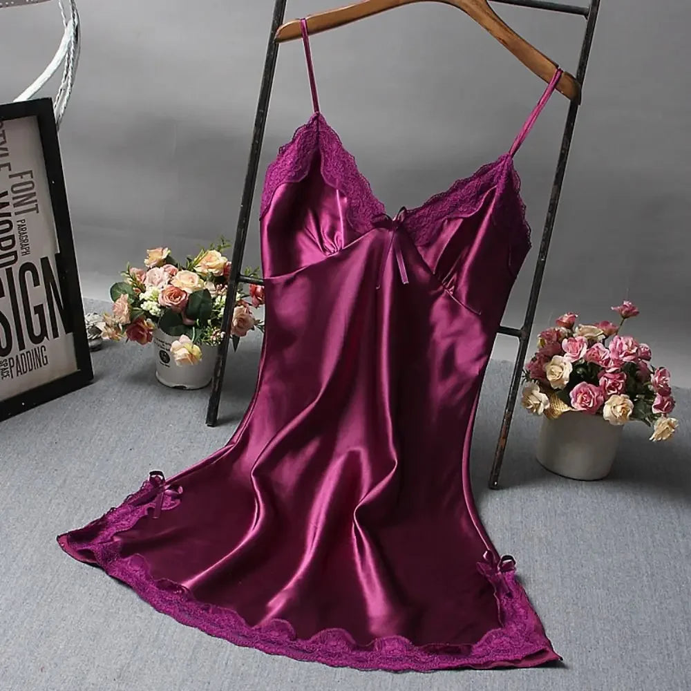 Lencería sexy de encaje con retazos, camisón de seda para boda, ropa de dormir, camisón, ropa de mujer, camisones, ropa de dormir sexy