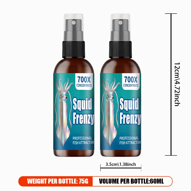 Liquide de pêche multi-effet de calmar, spécialement conçu, stimule rapidement le calmar de la faim, liquide de pêche professionnel, attractif de calmar